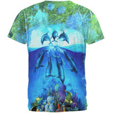 Dolphins Jumping Over Reef All Over Mens T Shirt