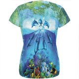 Dolphins Jumping Over Reef All Over Womens T Shirt