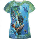 Tropical Reef Splatter All Over Womens T Shirt