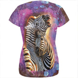 Zebra Lovers Splatter All Over Womens T Shirt