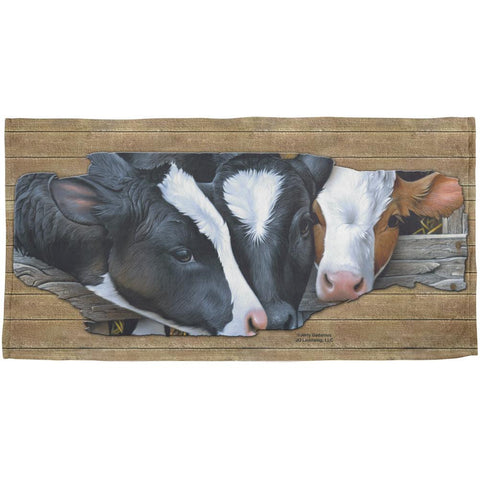 Queens of the Dairy Farm Cows All Over Beach Towel