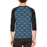 Grizzly Bear Adirondack Pattern Blue Mens Raglan T Shirt