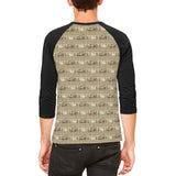 Grizzly Bear Adirondack Pattern Tan Mens Raglan T Shirt