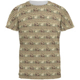 Grizzly Bear Adirondack Pattern Tan All Over Mens T Shirt