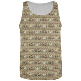 Grizzly Bear Adirondack Pattern Tan All Over Mens Tank Top