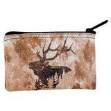 Distressed Brown Elk Silhouette Coin Purse