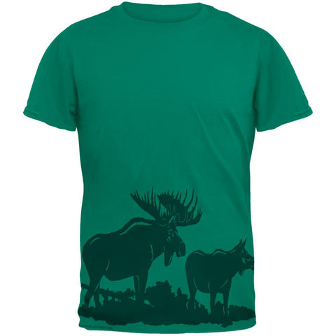 Moose Couple Silhouette Mens T Shirt