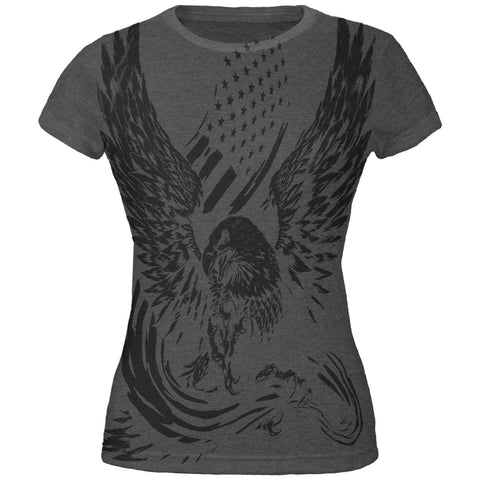 Screaming Eagle American Flag Juniors Soft T Shirt  front view