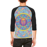 Mandala Trippy Stained Glass Jellyfish Mens Raglan T Shirt