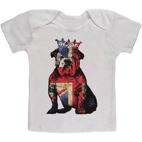 English British Bulldog Crown Grunge Flag Baby T Shirt