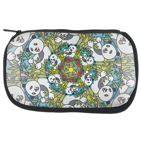 Mandala Trippy Stained Glass Panda Makeup Bag