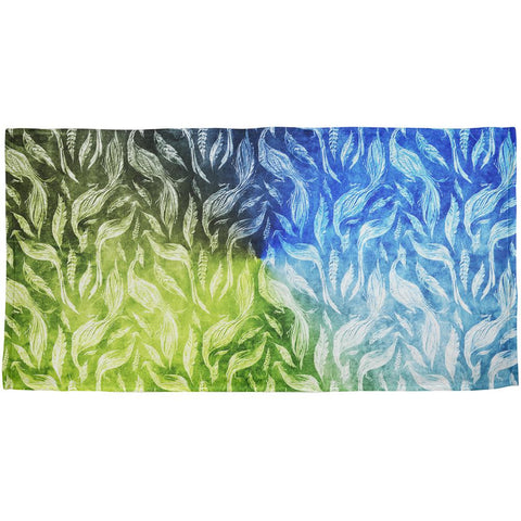 Peacocks And Feathers All Over Beach Towel