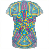 Mandala Trippy Stained Glass Starfish All Over Womens T Shirt