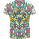Mandala Trippy Stained Glass Scarab All Over Mens T Shirt