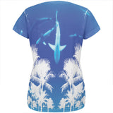 Summer Shark Beach Party All Over Womens T Shirt