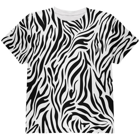 Zebra Pattern Costume White All Over Youth T Shirt