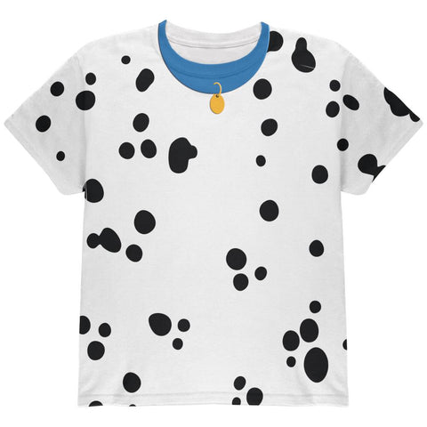 Halloween Dalmatian Costume Blue Collar All Over Youth T Shirt