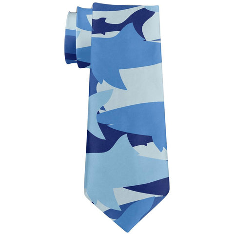 Great White Shark Camo All Over Neck Tie