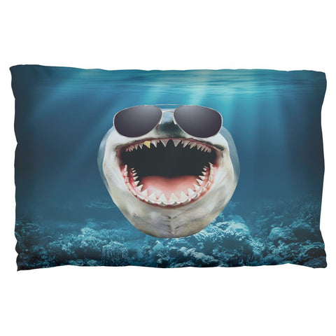 Big Goofy Shark In Sunglasses Pillow Case