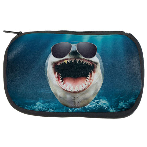 Big Goofy Shark In Sunglasses Makeup Bag