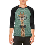Giraffe Geek Math Formulas Mens Raglan T Shirt