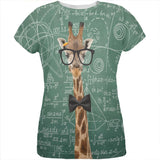 Giraffe Geek Math Formulas All Over Womens T Shirt