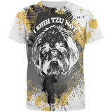 I Shih Tzu Not Funny Splatter Grunge All Over Mens T Shirt