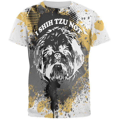 I Shih Tzu Not Funny Splatter Grunge All Over Mens T Shirt