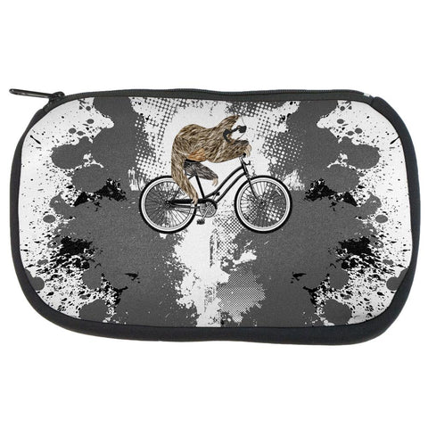 Bicycle Sloth Funny Grunge Splatter Makeup Bag