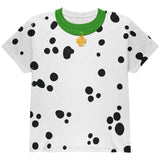 St Patrick's Day Dog Dalmatian Costume Green Collar Shamrock All Over Youth T Shirt
