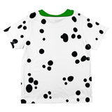 St Patrick's Day Dog Dalmatian Costume Green Collar Shamrock All Over Toddler T Shirt