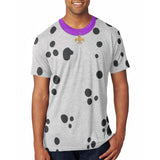 Mardi Gras Dog Dalmatian Costume Purple Collar Fleur De Lis All Over Mens T Shirt
