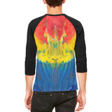 Halloween Costume Scarlet Macaw Parrot Feathers Costume Mens Raglan T Shirt