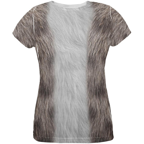 Halloween Grey Cat Costume All Over Womens T Shirt