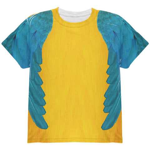 Halloween Costume Blue & Yellow Parrot Macaw Costume All Over Youth T Shirt