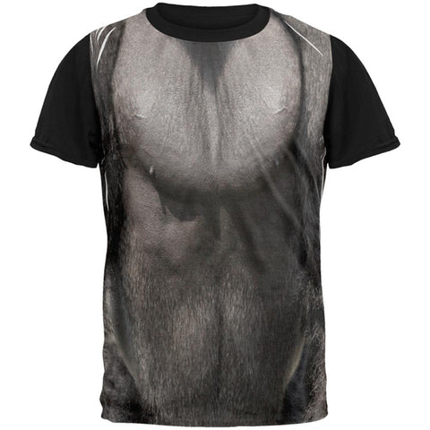 Halloween Gorilla Costume All Over Mens Black Back T Shirt