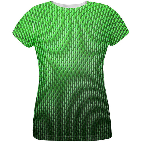 Halloween Green Earth Dragon Scales Costume All Over Womens T Shirt