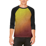 Halloween Red Fire Dragon Scales Costume Mens Raglan T Shirt front view