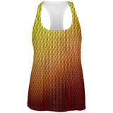 Halloween Red Fire Dragon Scales Costume All Over Womens Work Out Tank Top front view