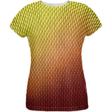 Halloween Red Fire Dragon Scales Costume All Over Womens T Shirt