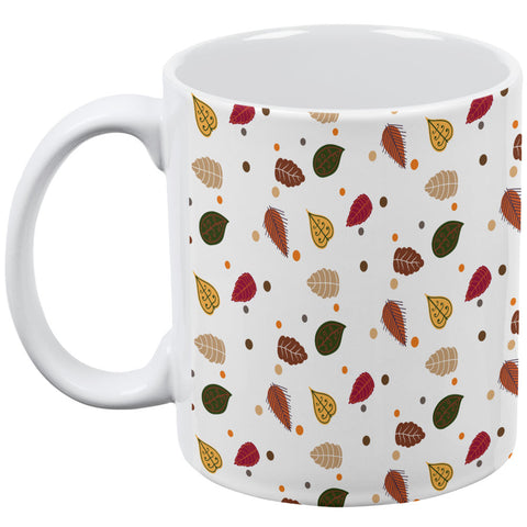 Autumn Leaves Pattern All Over Coffee Mug  front view