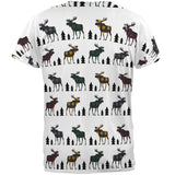 Autumn Plaid Moose on the Loose Pattern All Over Mens T Shirt