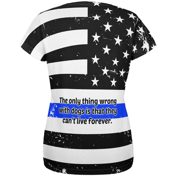 Thin Blue Line K9 Unit German Shepherd Live Forever All Over Womens T ...