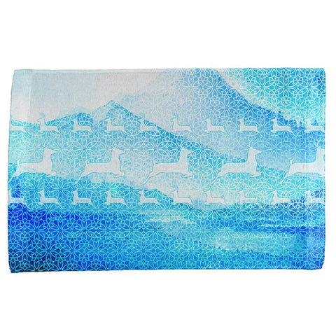 Not An Ugly Christmas Sweater Winter Mountains Deer All Over Hand Towel