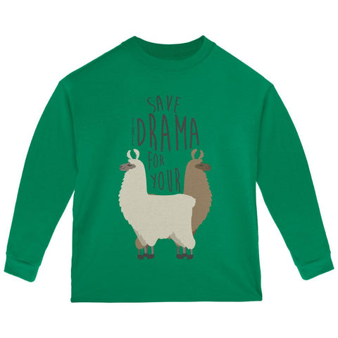 Save the Drama for Your Llama Pun Toddler Long Sleeve T Shirt