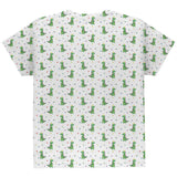 Christmas Tree Rex T-Rex Dinosaur Pattern All Over Youth T Shirt