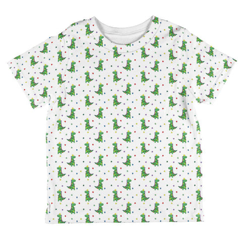 Christmas Tree Rex T-Rex Dinosaur Pattern All Over Toddler T Shirt