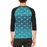 Christmas Caroling Jellyfish Pattern Mens Raglan T Shirt