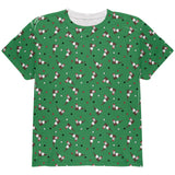 Retro Ferry Merry Christmas Ferret Pattern All Over Youth T Shirt