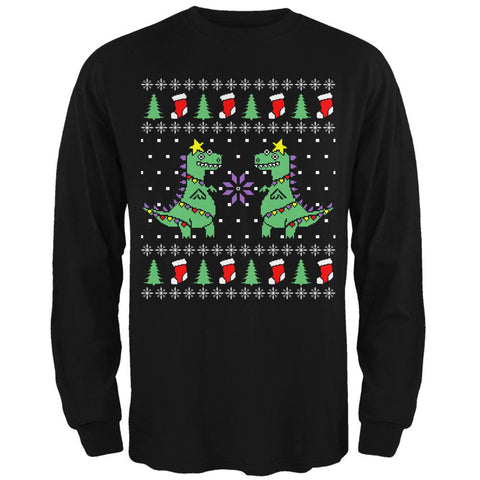 Tree Rex T Rex Ugly Christmas Sweater Mens Long Sleeve T Shirt